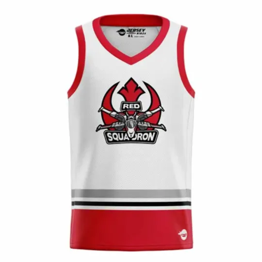 Discover Red Squadron White Performance Tank