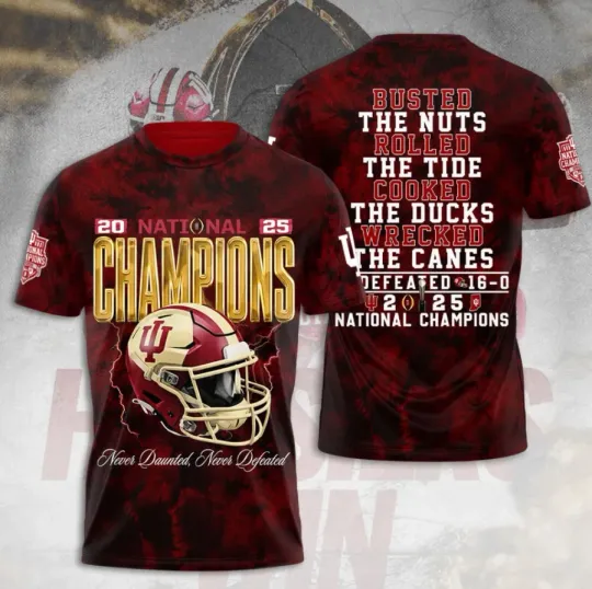 Discover Indiana1 Hoosie-R National Champions 3D T-Shirt 2025