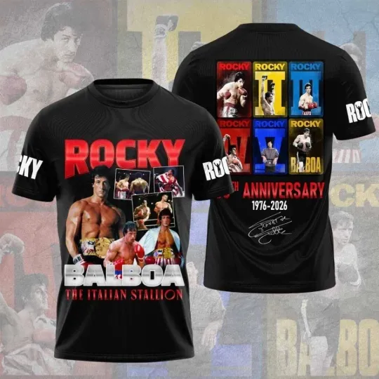 Discover Rocky 50th Anniversary 1976-2026 3D T-Shirt
