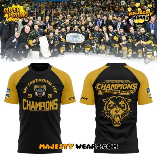 Discover Notingham Panther 2026 Continental Champions 3D T-Shirt
