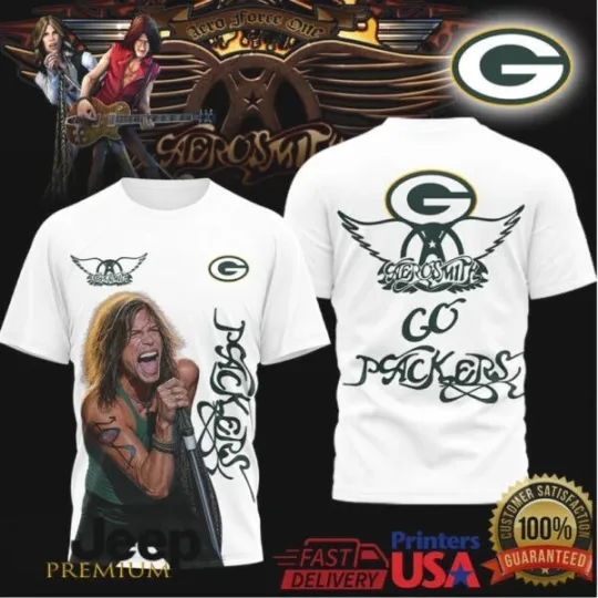 Discover Aerosmith Steven Tyler Bay Packers Gift Fan All size 3D AOP  Tshirt D2225