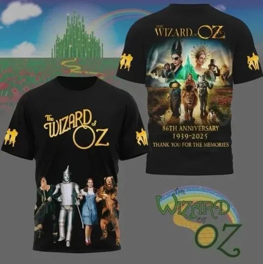 Wizard Of Oz 86th anniversary tour AOP T-shirt 3D Full Size
