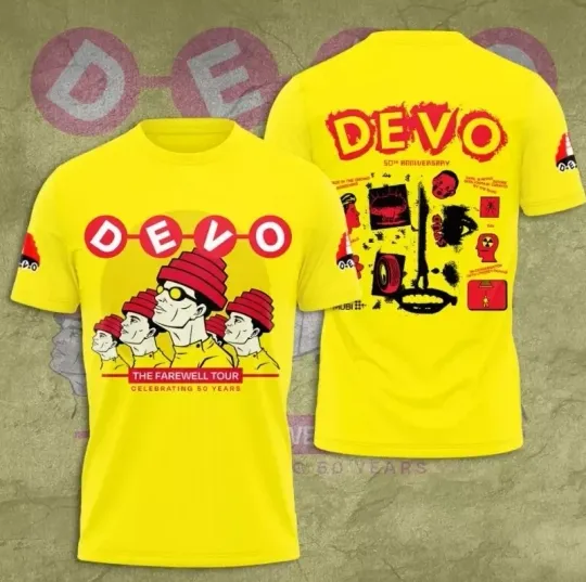 Discover DEVO 50th Anniversary Tour AOP 3D T-shirt All Size S To 5XL BT943
