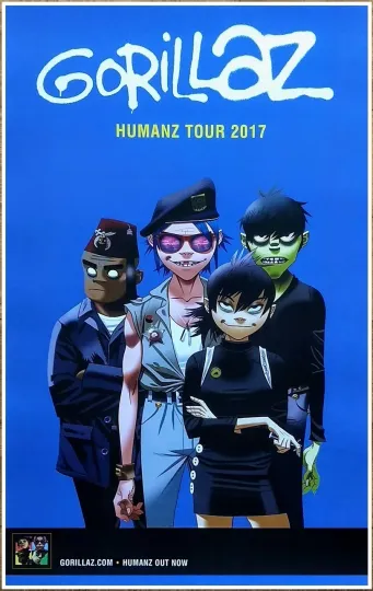 Discover GORILLAZ Humanz Tour 2017 Ltd Ed RARE New Poster! Alternative Hip Hip Indie Rock