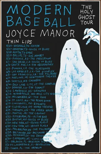 Discover MODERN BASEBALL | JOYCE MANOR Tour Ltd Ed New RARE Poster! Indie Emo Punk Rock