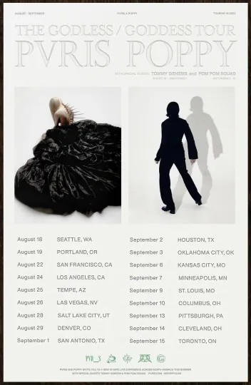 Discover PVRIS | POPPY The Godless / Goddess Tour 2023 Ltd Ed RARE Poster! Pop Metal Rock