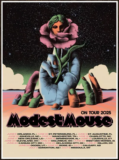 Discover MODEST MOUSE Spring Tour 2025 Ltd Ed RARE Tour Poster +BONUS Indie Rock Poster!