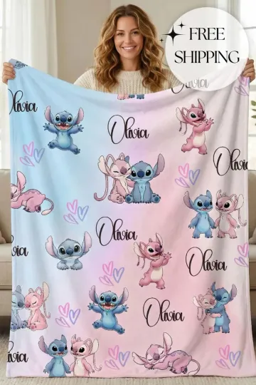 Discover Personalized Lilo & Stitch Cuties Disney Fleece Blanket