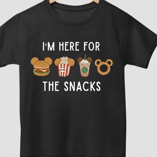 Discover I'm Here For The Snacks Shirt, Mickey Bar TShirt, Cute Disney Shirts, Disneyland Vacation Gift Kids