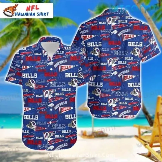 Discover Buffalo Football Bold Blue And Red Buffalo Design Hawaiian Shirt