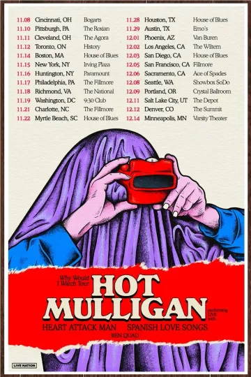 Discover HOT MULLIGAN Why Would I Watch Tour 2023 Ltd Ed RARE Poster! SPANISH LOVE SONGS