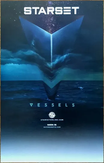 Discover STARSET Vessels Ltd Ed New RARE Tour Poster +BONUS Band Sticker! Hard Rock Metal