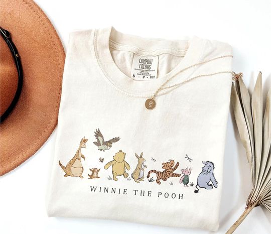 Discover Retro Winnie The Pooh And Friends Comfort Colors Shirt, Pooh Bear Shirt, Disney Pooh Shirt, Winnie The Pooh Shirt, Disney Family Shirt