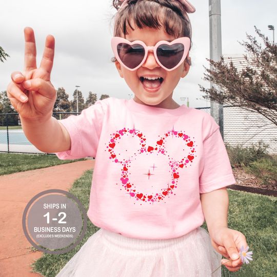 Discover Mickey Hearts Valentine's Day Shirt, Happy Valentine's Day Disney World Shirt, Disney World Valentine's Day