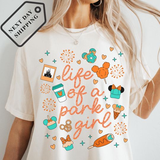 Comfort Colors Disney Life Of A Park Girl Shirt, Coquette Bow Mickey Minnie Ears Tee