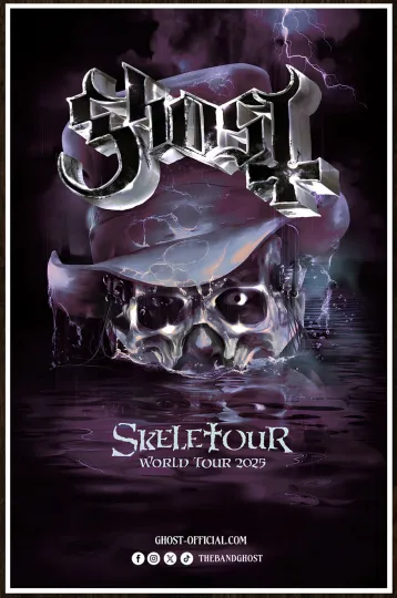 Discover GHOST Skeletour World Tour 2025 Limited Edition Poster - Premium Matte Vertical, Hard Rock
