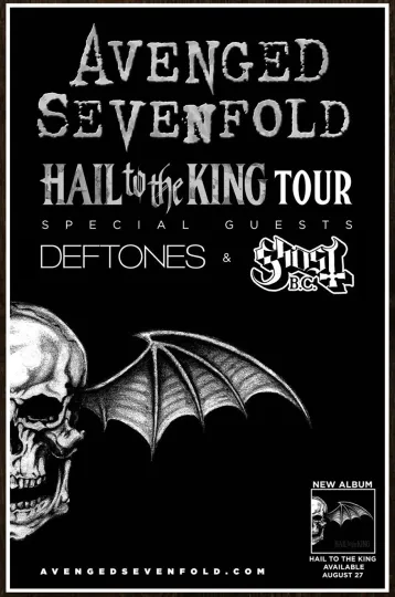 Discover Avenged Sevenfold Deftone Ghost Hail To The King Tour Limited Edition Vertical Poster