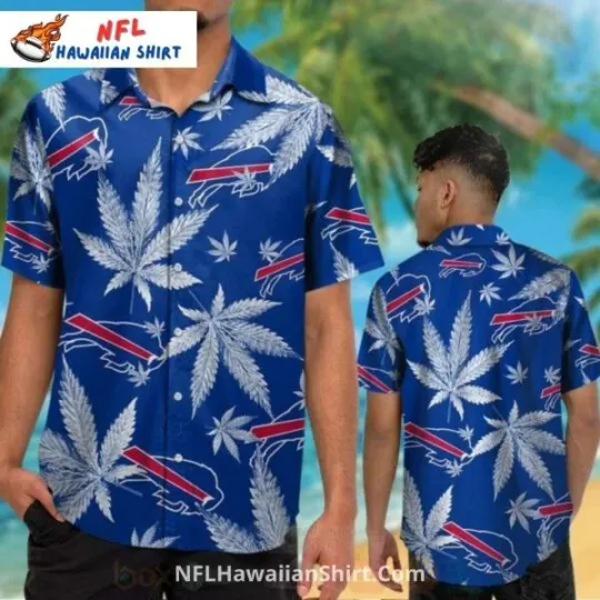 Discover Buffalo Football Cannabis Leaf Pattern With Logo Hawaiian Shirt
