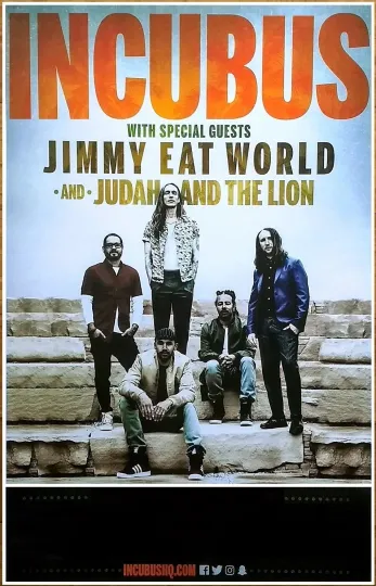 Incubus Jimmy Eat World Limited Edition Rare Tour Poster + Bonus Rock Alt Punk Poster
