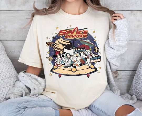 Discover Space Mountain Disney Retro Shirt, Disneyland Mickey and Friends Vintage Astronaut Tee