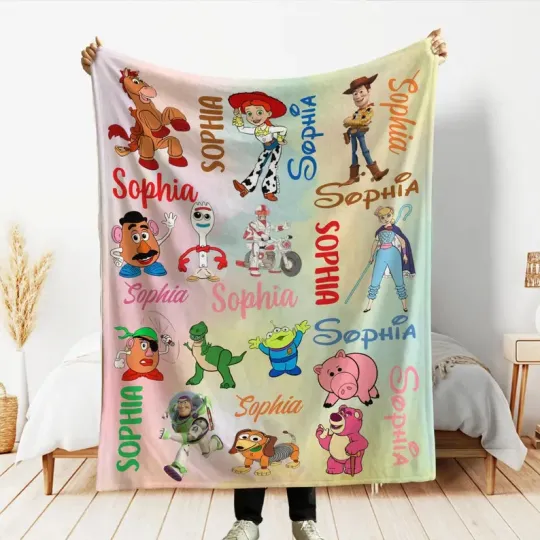 Discover Personalized Disney Toy Story Character Group Fleece Blanket