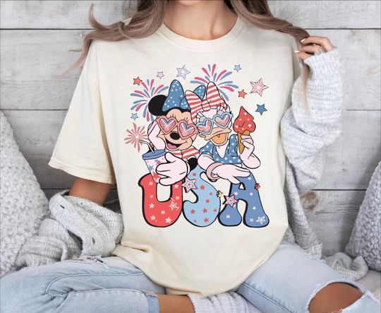 Discover Minnie Daisy USA 4th of July Shirt, Disney Happy 4th of July Tee, Independence Day Tee, Disney Patriotic