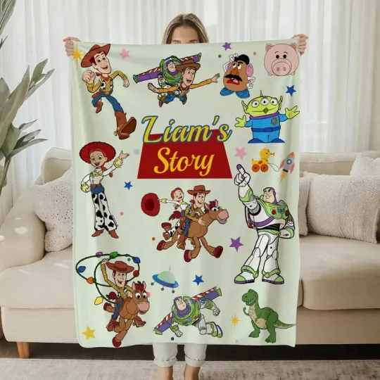 Discover Personalized Disney Toy Story Woody & Friend Fleece Blanket