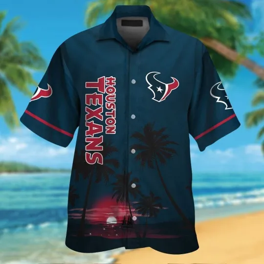Discover Houston Football Short Sleeve Button Up Tropical Hawaiian Shirt VER02