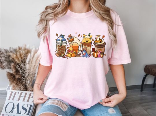 Discover Winnie The Pooh Pumpkin Spice Coffee Shirt, Tis The Season Disney Fall Vibes Tee