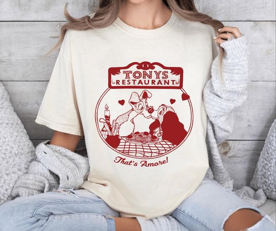 Discover Disney Lady And The Tramp Shirt, Disney Family Vacation Tee, Tony's Restaurant T-Shirt