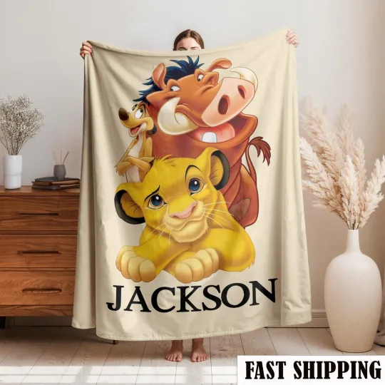 Personalized Disney Simba The Lion King Fleece Blanket