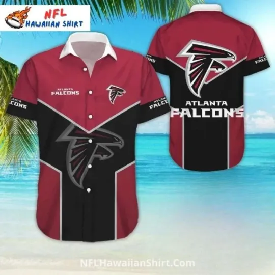 Atlanta Football Bold Chevron Panel Aloha Hawaiian Shirt