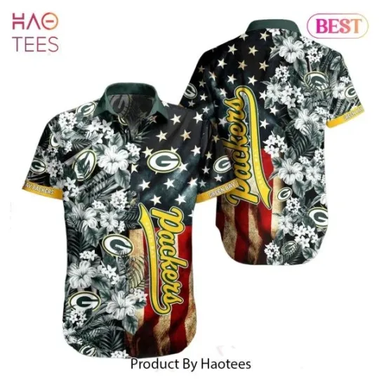 Discover football Green Bay Flag Flower In Stars Night Hawaiian Shirt
