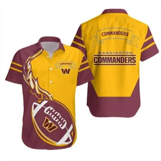 Discover Washington football Fire Balls Logo Hawaiian Shirt Best Gift For Fans