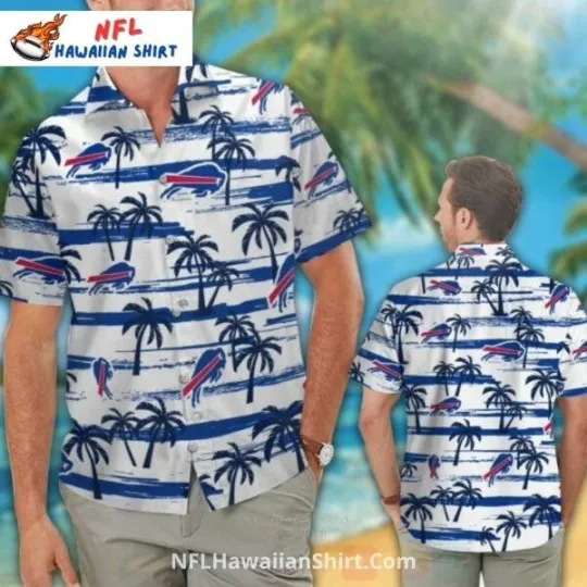 Discover Buffalo Football Tropical Palm Tree And Logo Design Hawaiian Shirt