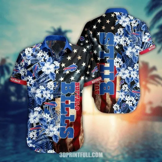Discover football  Buffalo Flag Flower In Stars Night Hawaiian Shirt