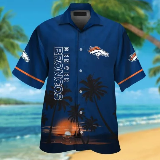 Discover Denver Football Short Sleeve Button Up Tropical Hawaiian Shirt VER02
