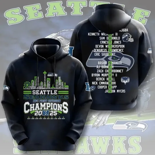 Seahawks 2025 West Champions 3D Hoodie