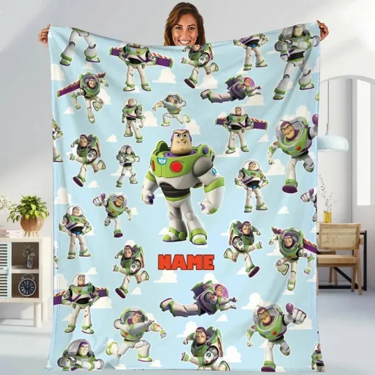 Discover Personalized Toy Story Buzz Lightyear Fleece Blanket
