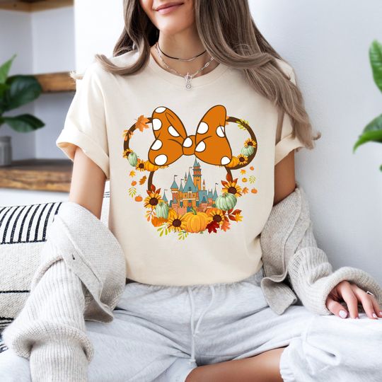 Discover Mickey And Minnie Thanksgiving Shirt, Disney Pumpkin Shirt, Fall Mickey Ear