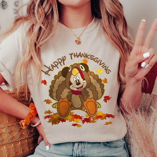 Discover Mickey Turkey Disney Happy Thanksgiving shirts, Disney Thanksgiving Turkey Shirt