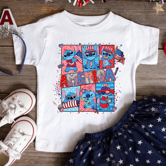 Discover America Stitch T-Shirt, Disney America Kids Shirt, Happy 4th Of July Shirt, Disney America Shirt