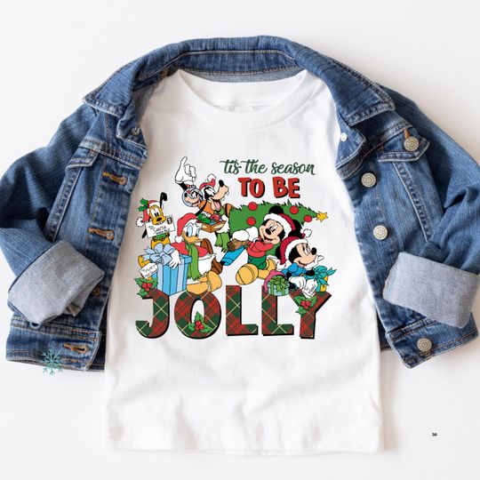 Discover Disney Tis the Season Christmas Shirt, Mickey And Friends Jolly Shirt, Disney Trip Toddler Shirt