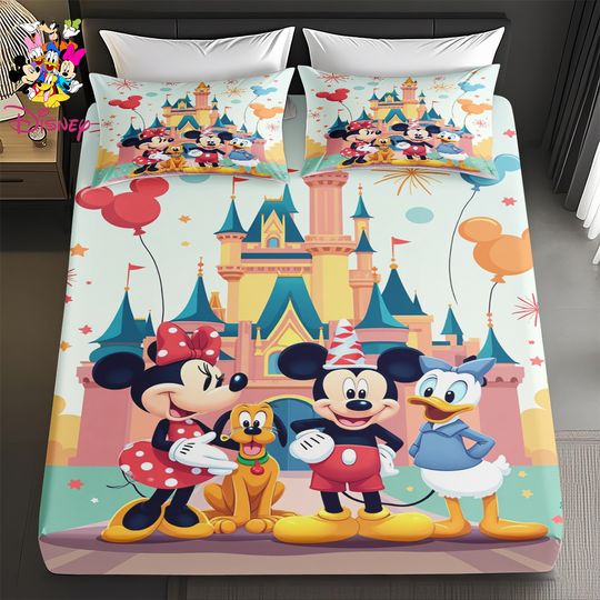 Disney Mickey & Friends Castle Beddinh Set, Bedding for Bedrooms and Guest Rooms