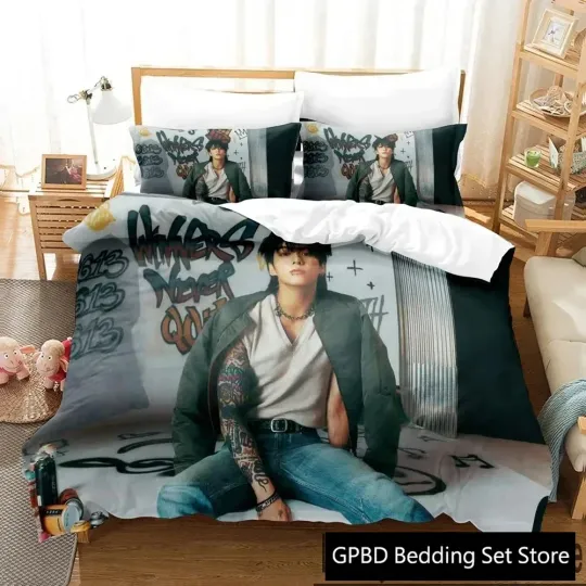 Discover 3D Print Kpop Jeon Jung Kook Album Bedding Set Double Twin King Duvet Cover Comforter Pillowcase Boys Girls Adults Bedroom