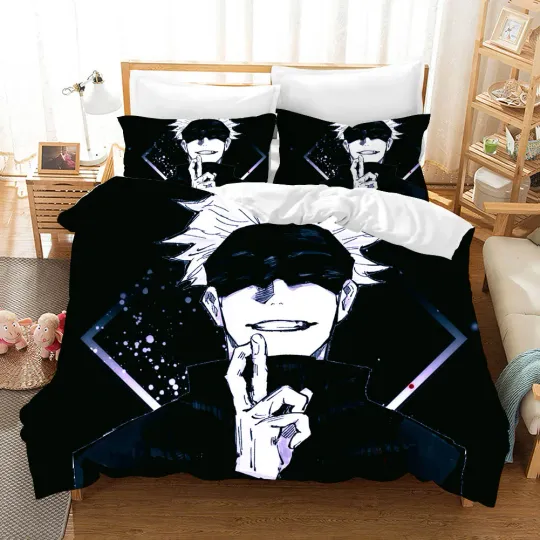 Discover Jujutsu Satoru Bedding Set Japan Famous Anime Duvet Cover Sets Comforter Bed Linen Twin Queen King Single Size Dropshipping Gift