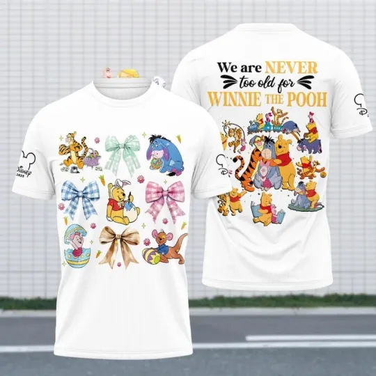 Pooh Bear & Friends Coquette Bow Winnie The Pooh Tshirt 3D