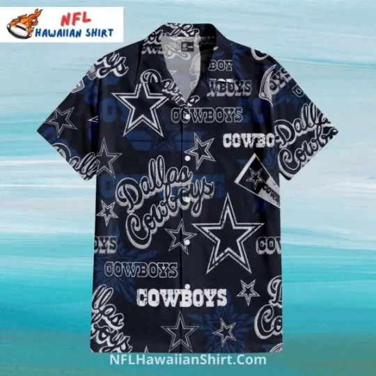 Discover Dallas Football All Over Logo Collage Design Hawaiian Shirt