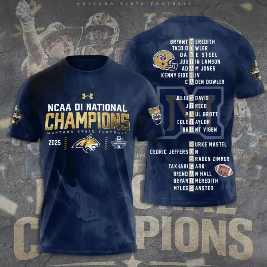 Discover 2025 Montanaa State Bobcat Football 3D Shirt