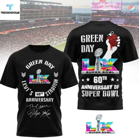 Discover Green Day Super Bowl 60 3D Shirt 2026